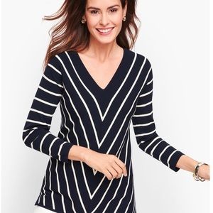 Talbots BIAS STRIPE SWEATER, Small, NWT
